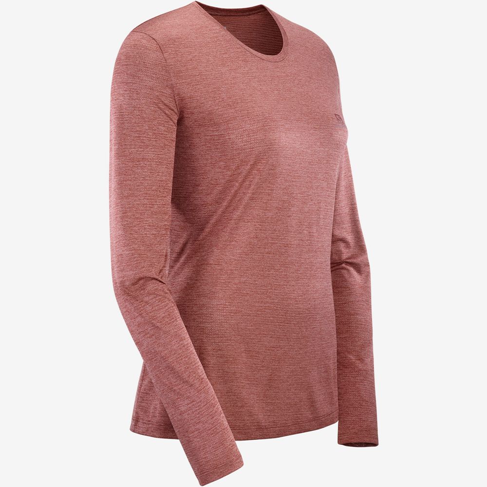 Women's Salomon AGILE Long Sleeve T Shirts Coral | HCMQJO-209