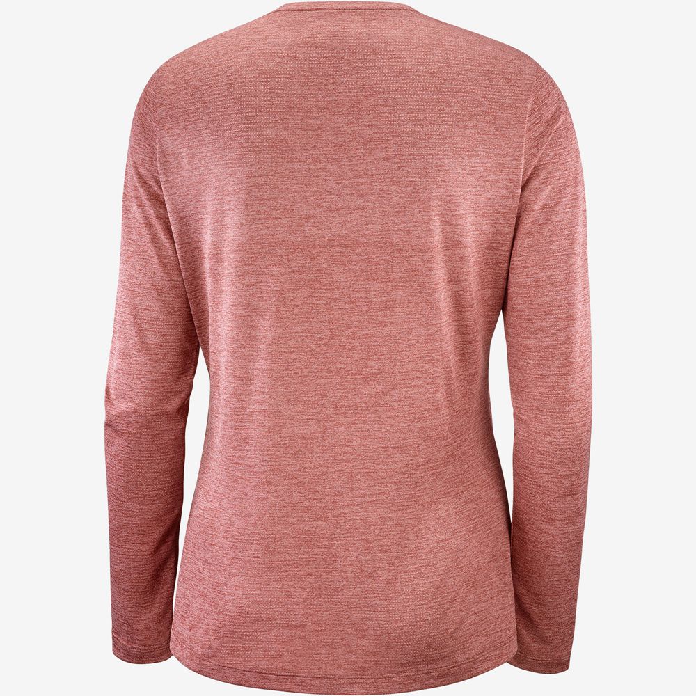 Women's Salomon AGILE Long Sleeve T Shirts Coral | HCMQJO-209