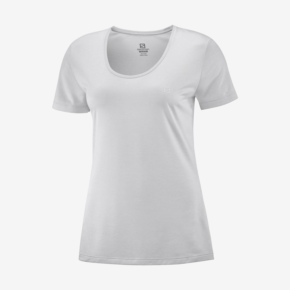 Women's Salomon AGILE Road Running Short Sleeve T Shirts White | LOPAFY-196