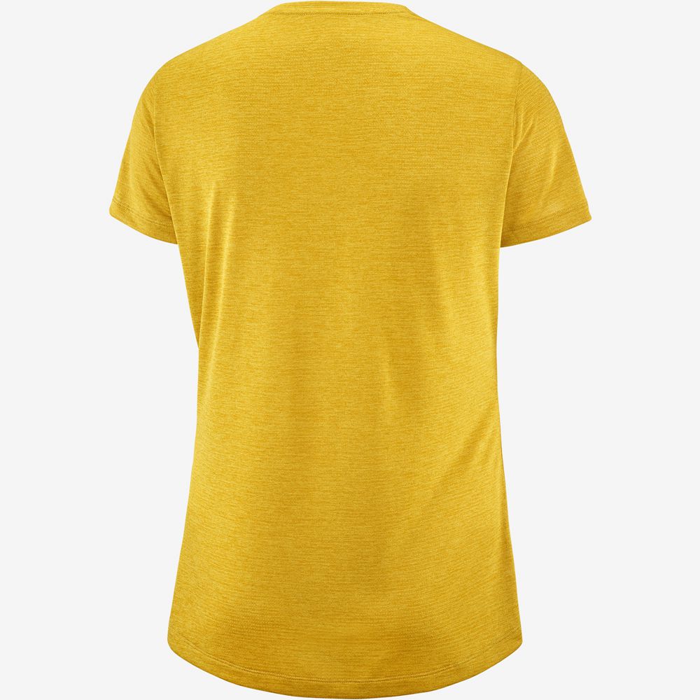 Women's Salomon AGILE Road Running Short Sleeve T Shirts Yellow | WKOZTI-802