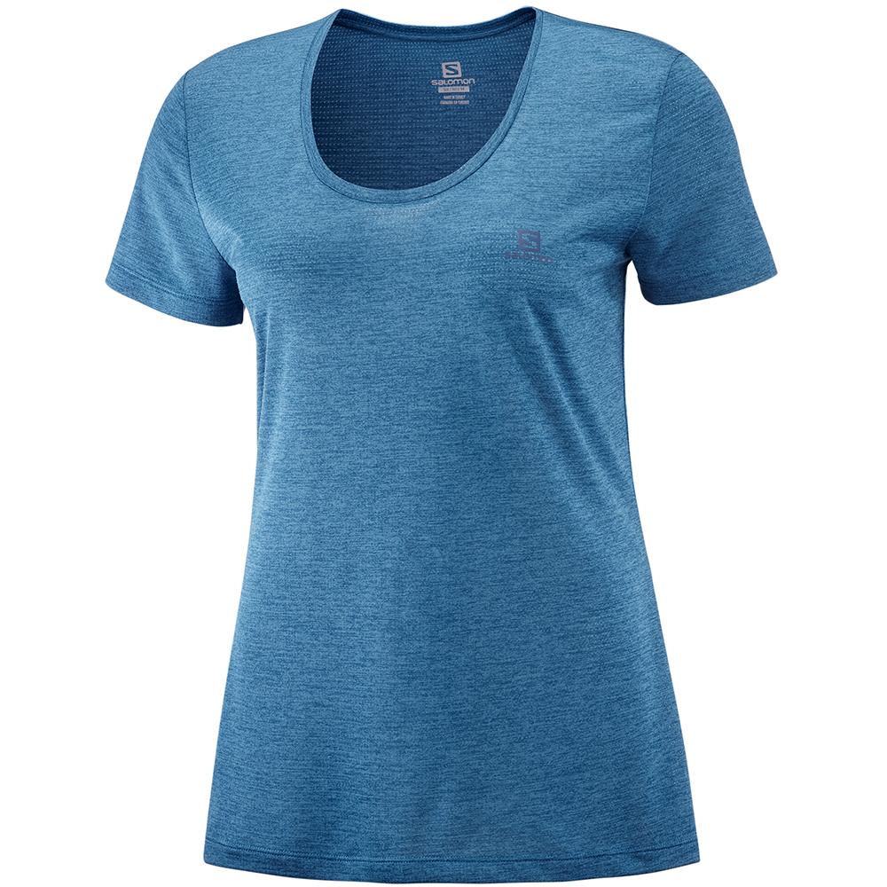 Women\'s Salomon AGILE SS W T Shirts Blue | RFEXAU-038