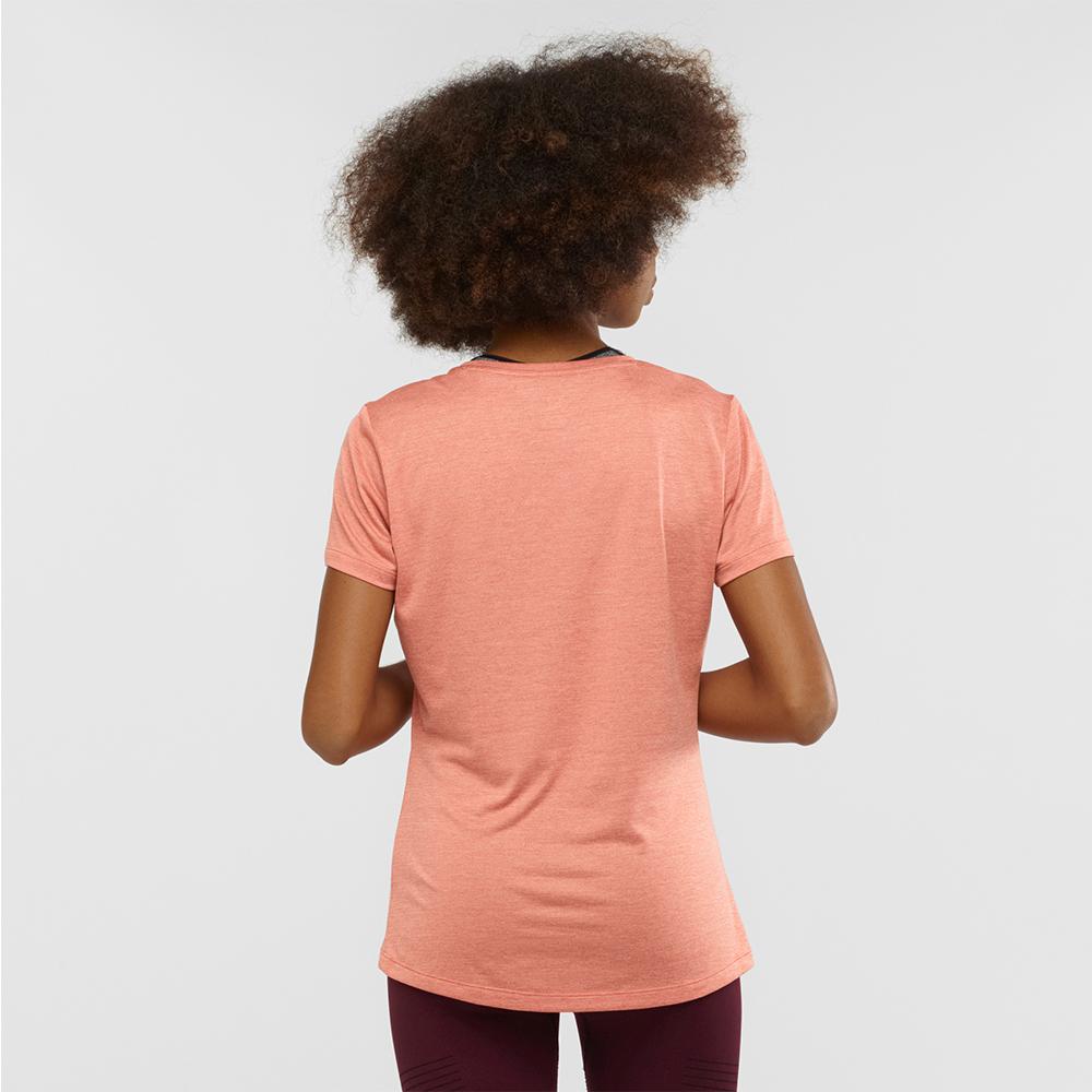 Women's Salomon AGILE SS W T Shirts Coral | ASYLBW-671