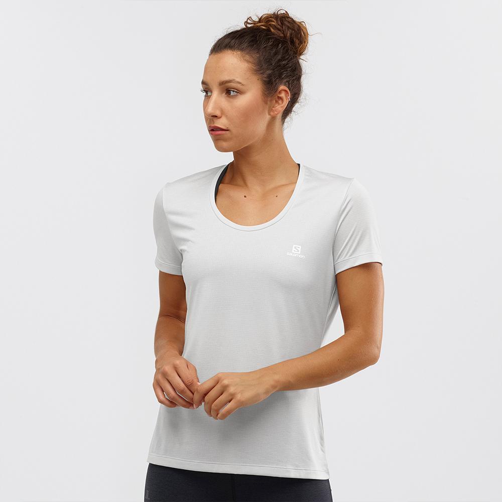 Women's Salomon AGILE SS W T Shirts Light Grey | BWHLZT-217