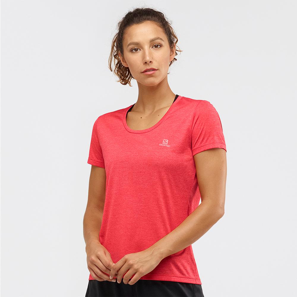 Women's Salomon AGILE SS W T Shirts Orangered | JWLFOQ-942