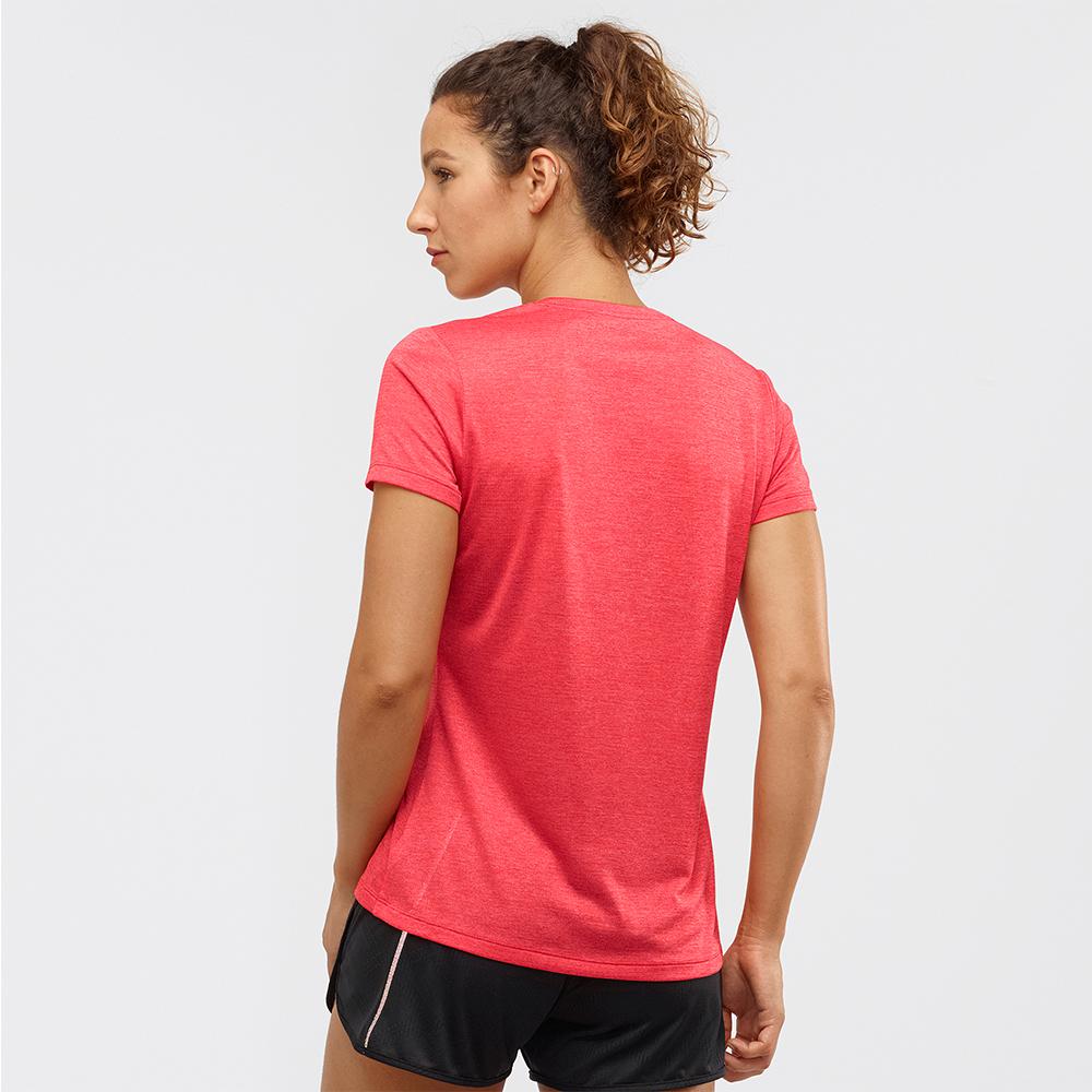 Women's Salomon AGILE SS W T Shirts Orangered | JWLFOQ-942