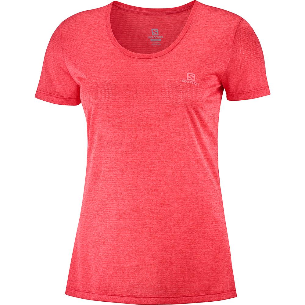 Women\'s Salomon AGILE SS W T Shirts Orangered | JWLFOQ-942