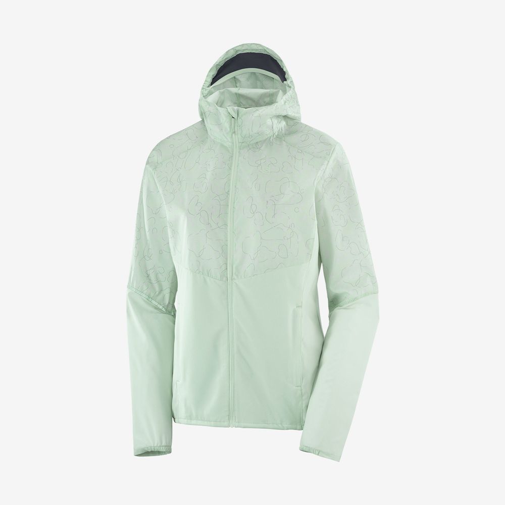 Women's Salomon AGILE WIND Jackets Blue | SEQXYA-169