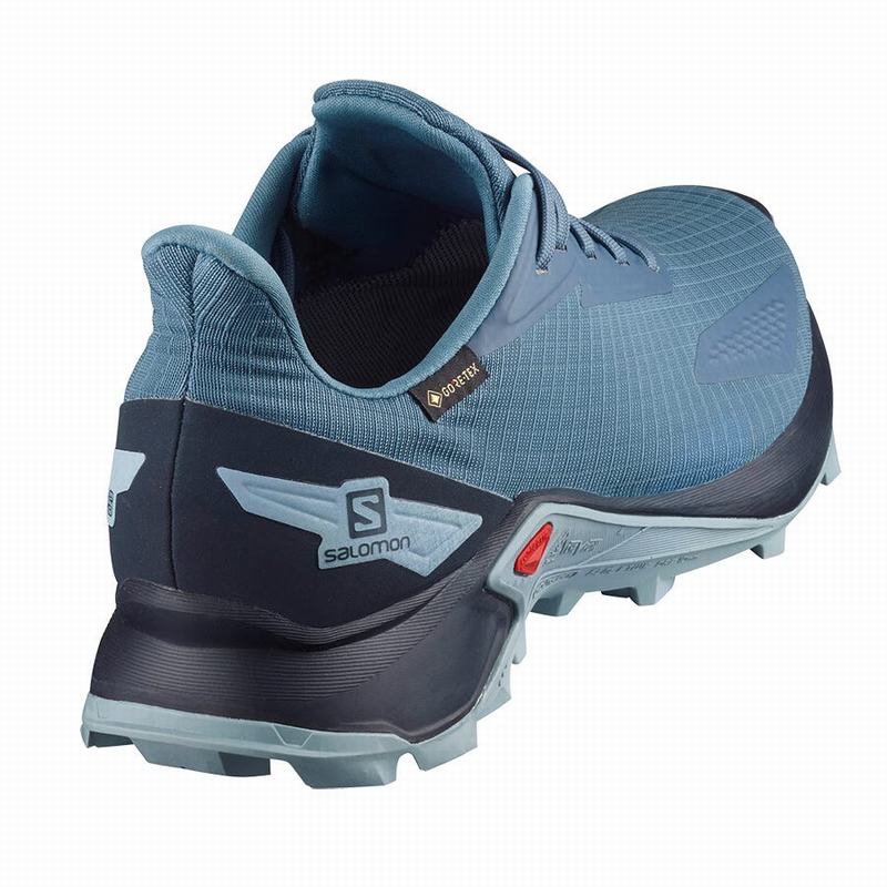 Women's Salomon ALPHACROSS BLAST GTX W Trail Running Shoes Blue / Navy | 7056UCIAD