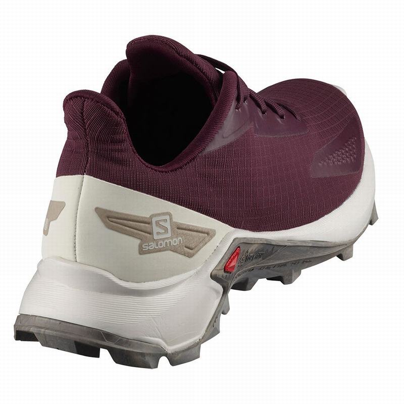 Women's Salomon ALPHACROSS BLAST Trail Running Shoes Burgundy | 2481MOVIJ