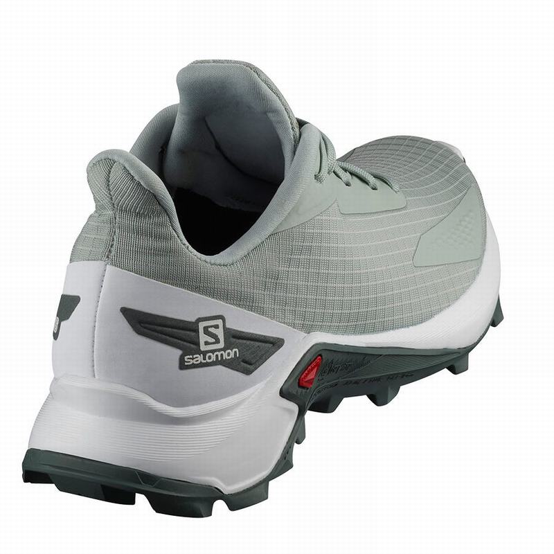 Women's Salomon ALPHACROSS BLAST Trail Running Shoes Light Turquoise Grey / White | 4529XBZKD