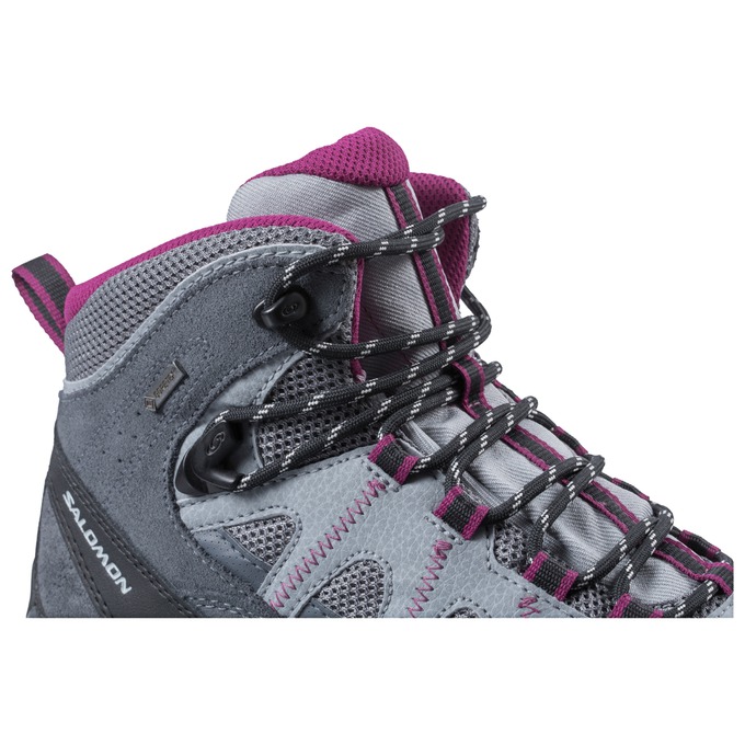 Women's Salomon AUTHENTIC LTR GTX W Hiking Boots Silver / Purple | RLXTSF-156