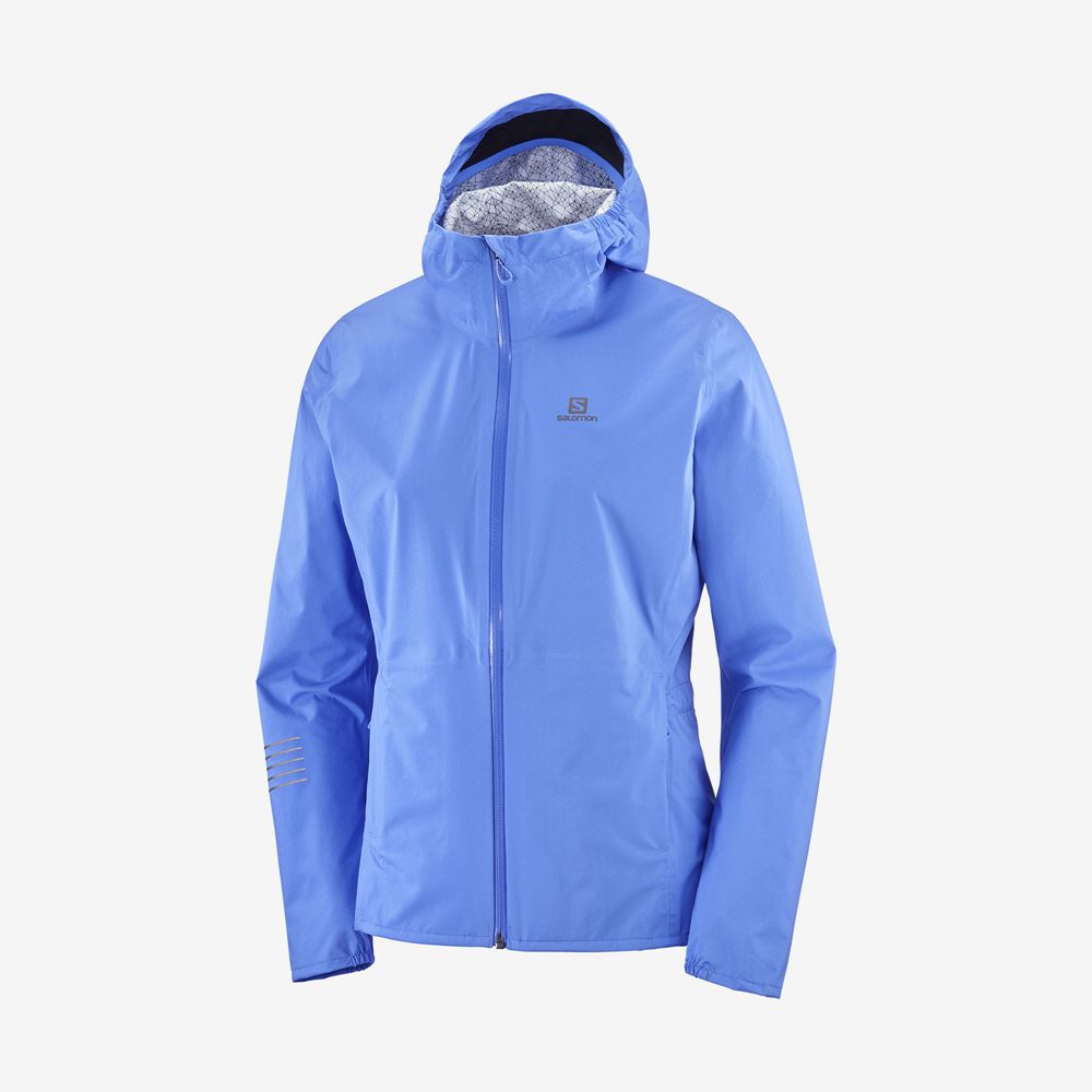 Women's Salomon BONATTI WATERPROOF Jackets Blue | 1760XYPOD