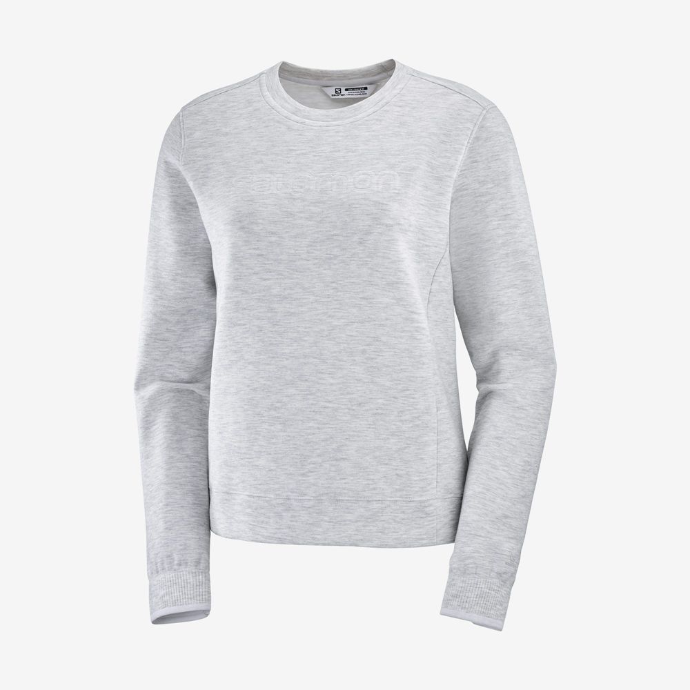 Women's Salomon COMET CREW NECK PULL W Midlayers Grey | IXMANU-276