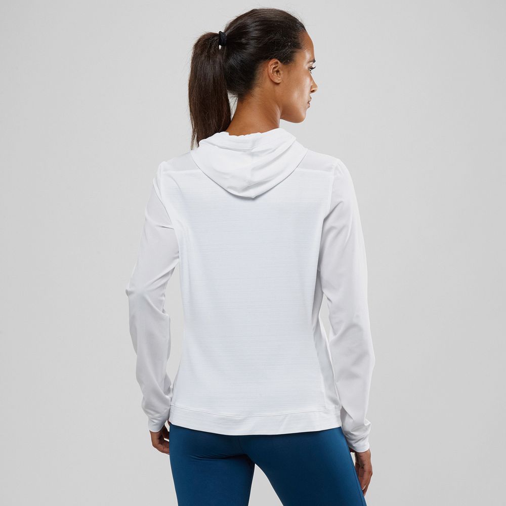 Women's Salomon COMET LIGHT HOODIE W Midlayers White | EXWCAJ-507