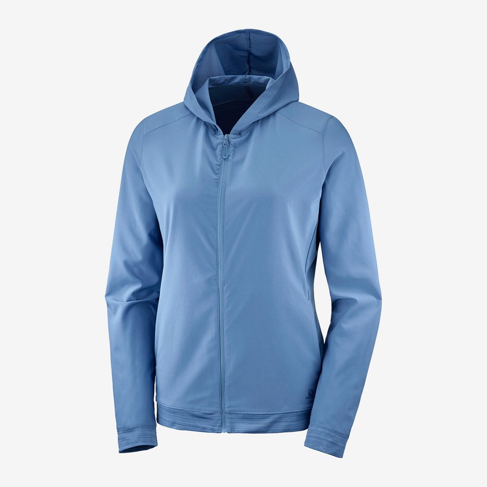 Women's Salomon COMET LIGHT HOODIE W Midlayers Copen Blue | MKSXYP-087