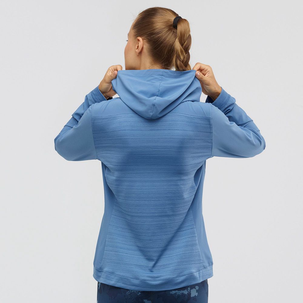 Women's Salomon COMET LIGHT HOODIE W Midlayers Copen Blue | MKSXYP-087