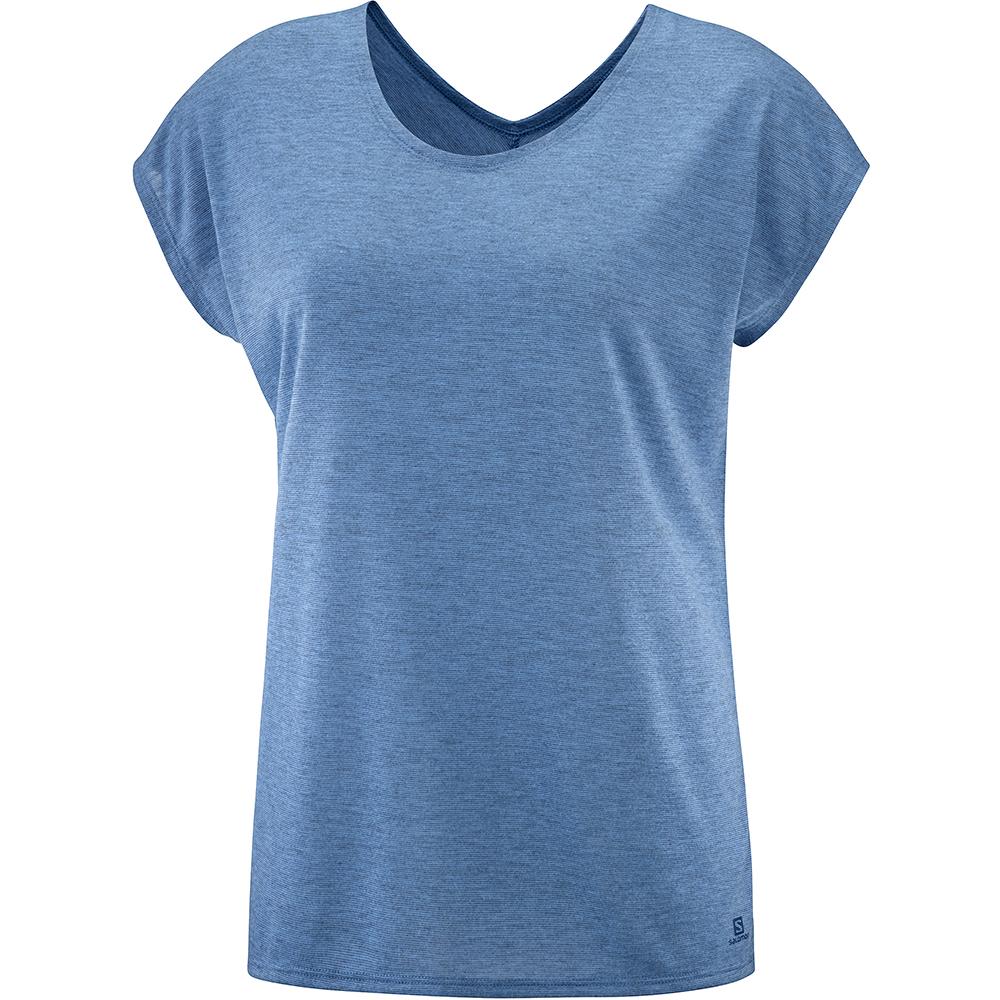 Women\'s Salomon COMET SS W T Shirts Blue | MDZLUE-743