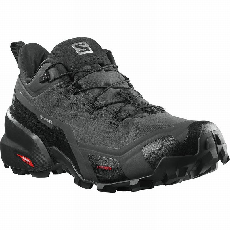 Women's Salomon CROSS HIKE GORE-TEX Hiking Shoes Dark Grey / Black | DPMXZQ-715