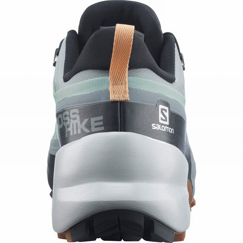Women's Salomon CROSS HIKE GORE-TEX Hiking Shoes Green / Cream | MUKAHB-209
