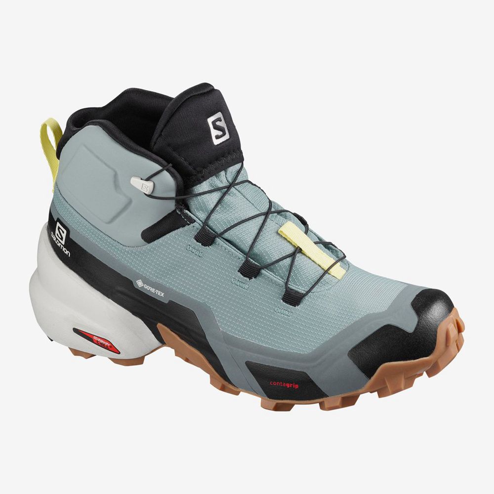 Women's Salomon CROSS HIKE MID GTX Hiking Shoes Lightblue | NAXPIQ-812