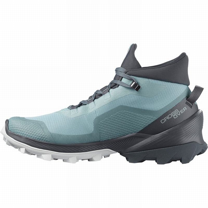 Women's Salomon CROSS OVER CHUKKA GORE-TEX Hiking Shoes Green | UFTYIC-406
