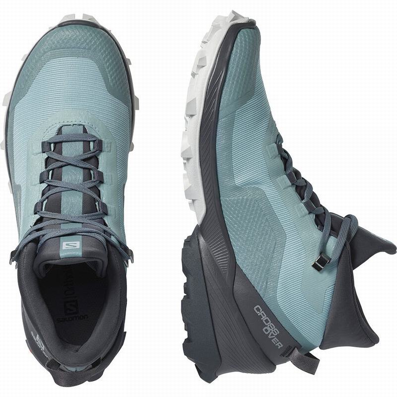Women's Salomon CROSS OVER CHUKKA GORE-TEX Hiking Shoes Green | UFTYIC-406