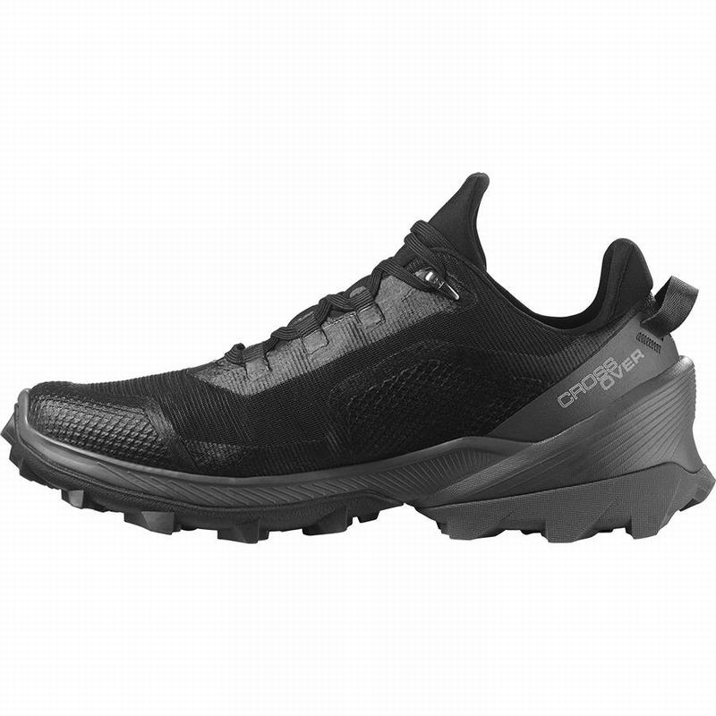 Women's Salomon CROSS OVER GORE-TEX Hiking Shoes Black | ACZPNT-695