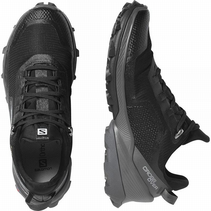 Women's Salomon CROSS OVER GORE-TEX Hiking Shoes Black | ACZPNT-695