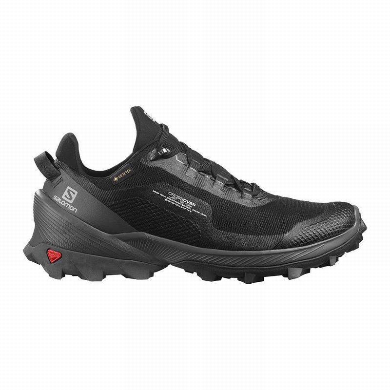 Women\'s Salomon CROSS OVER GORE-TEX Hiking Shoes Black | ACZPNT-695