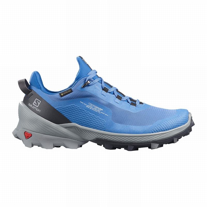 Women\'s Salomon CROSS OVER GORE-TEX Hiking Shoes Blue | LIBUNK-317