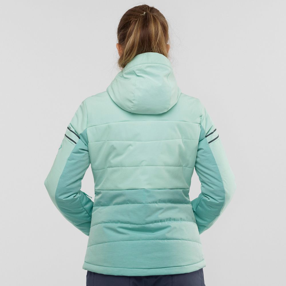 Women's Salomon EDGE Woinsulated Hoodie Ski Jackets Mint | VZNPYH-915