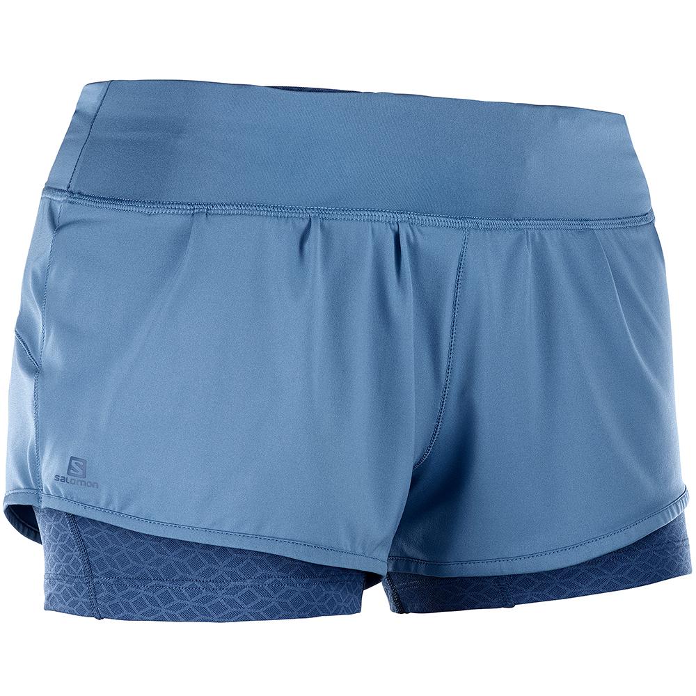 Women's Salomon ELEVATE AERO W Shorts Blue | GRZWBQ-251