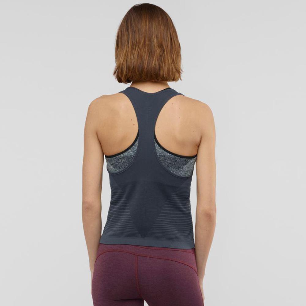 Women's Salomon ELEVATE MOVE'ON TOP W Tank Black | HPIQNB-160