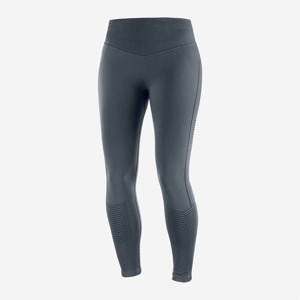 Women\'s Salomon ELEVATE MOVE\'ON Tights Black | KJDWSL-905