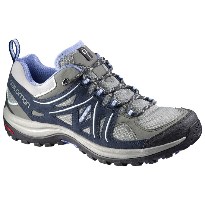 Women\'s Salomon ELLIPSE 2 AERO W Hiking Shoes Navy / Silver | DLMEFC-530