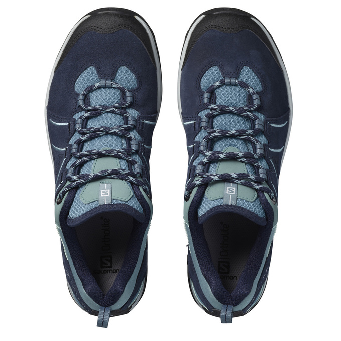 Women's Salomon ELLIPSE 2 LTR W Hiking Shoes Light Turquoise / Navy | MBZUHY-819