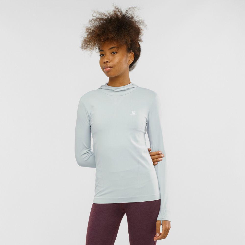 Women\'s Salomon ESSENTIAL SEAMLESS Midlayers Mint | DIVPGS-274