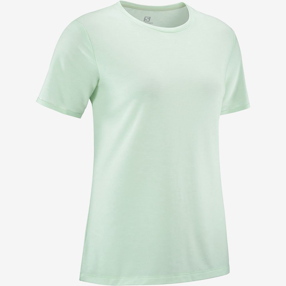 Women's Salomon ESSENTIAL TENCEL T Shirts Blue | HGLMJC-863