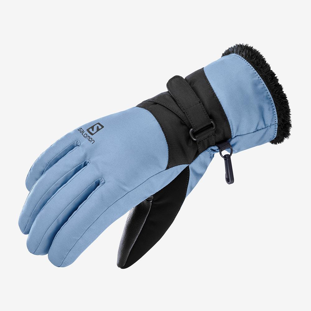 Women's Salomon FORCE DRY W Gloves Blue | DIHXYC-021