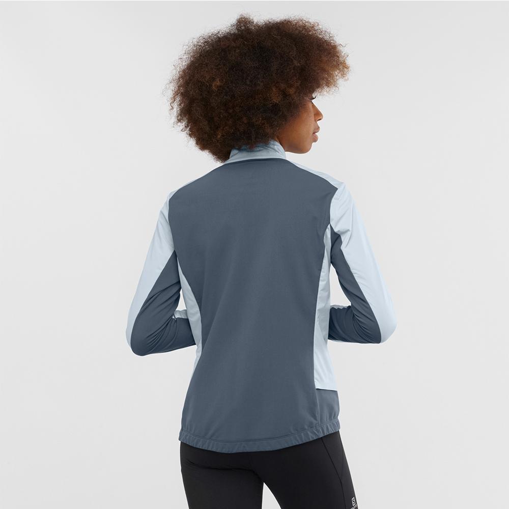 Women's Salomon LIGHTNING LIGHTSHELL JKT W Jackets Blue | GPYIDW-938