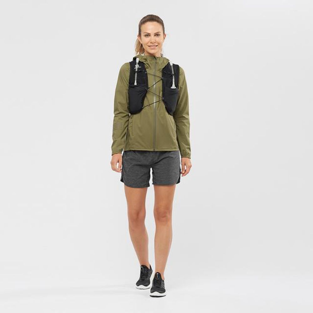 Women's Salomon LIGHTNING WATERPROOF Jackets Olive | TSPVIA-508