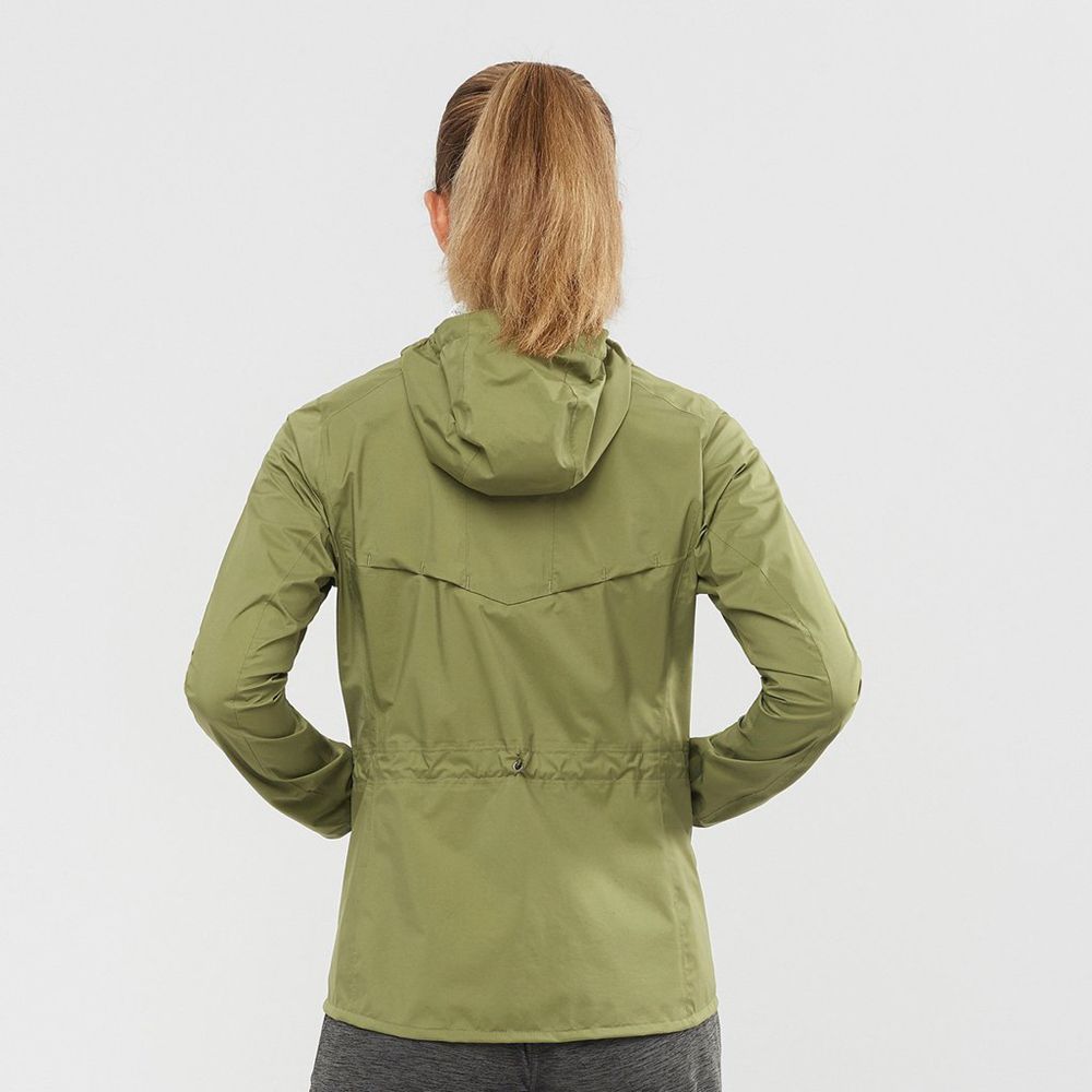 Women's Salomon LIGHTNING WATERPROOF Jackets Olive | TSPVIA-508