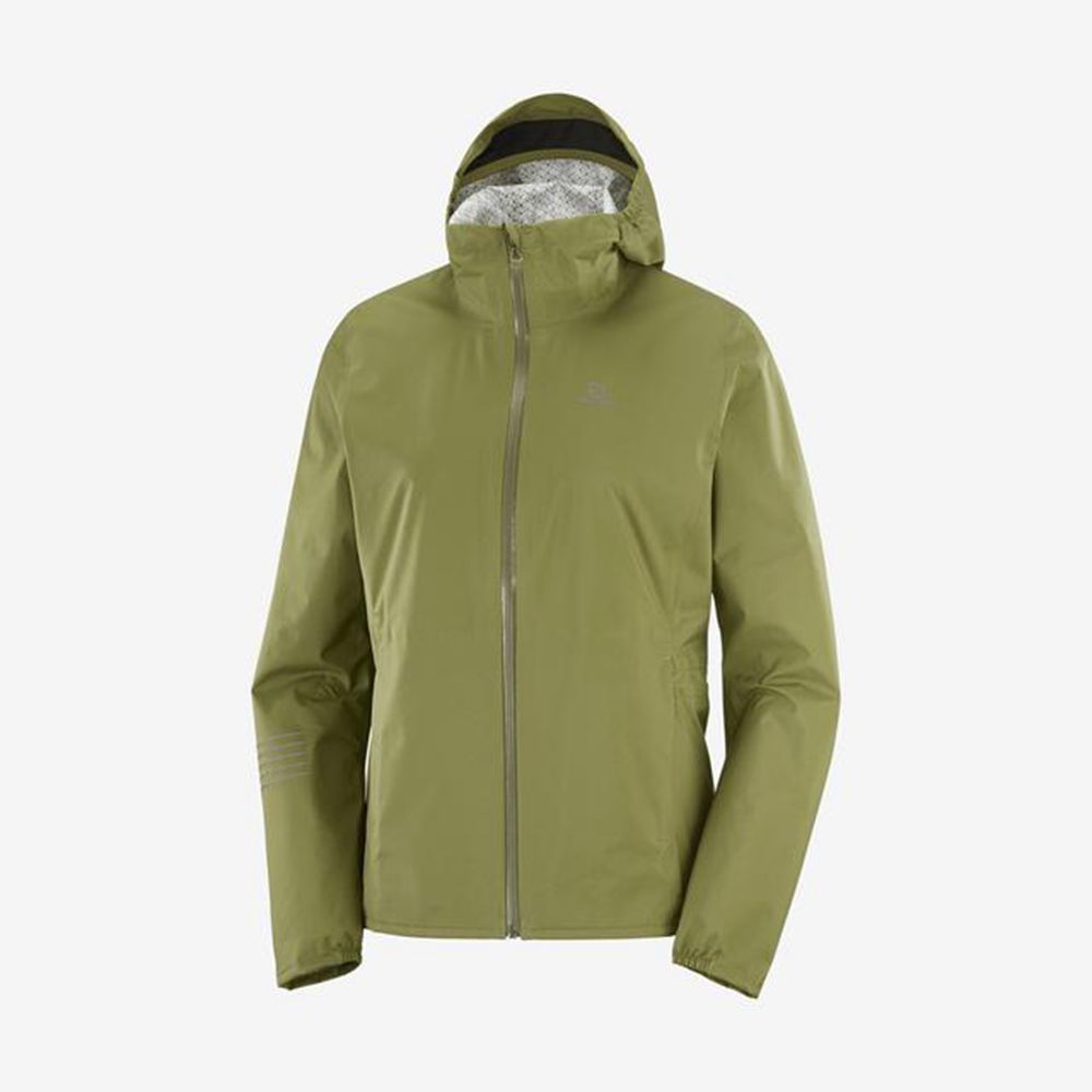 Women's Salomon LIGHTNING WATERPROOF Jackets Olive | TSPVIA-508