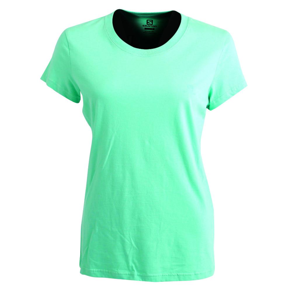 Women's Salomon LOGO SS W T Shirts Coral | EIPOAU-864