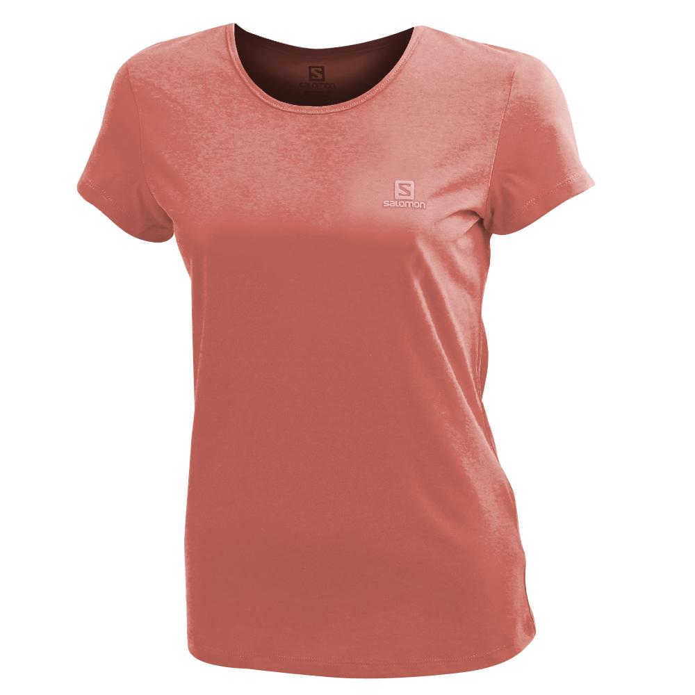 Women\'s Salomon LOGO SS W T Shirts Coral | EIPOAU-864