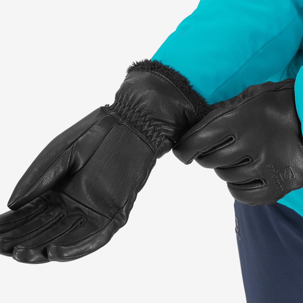 Women's Salomon NATIVE W Gloves Black | SLJPRU-983