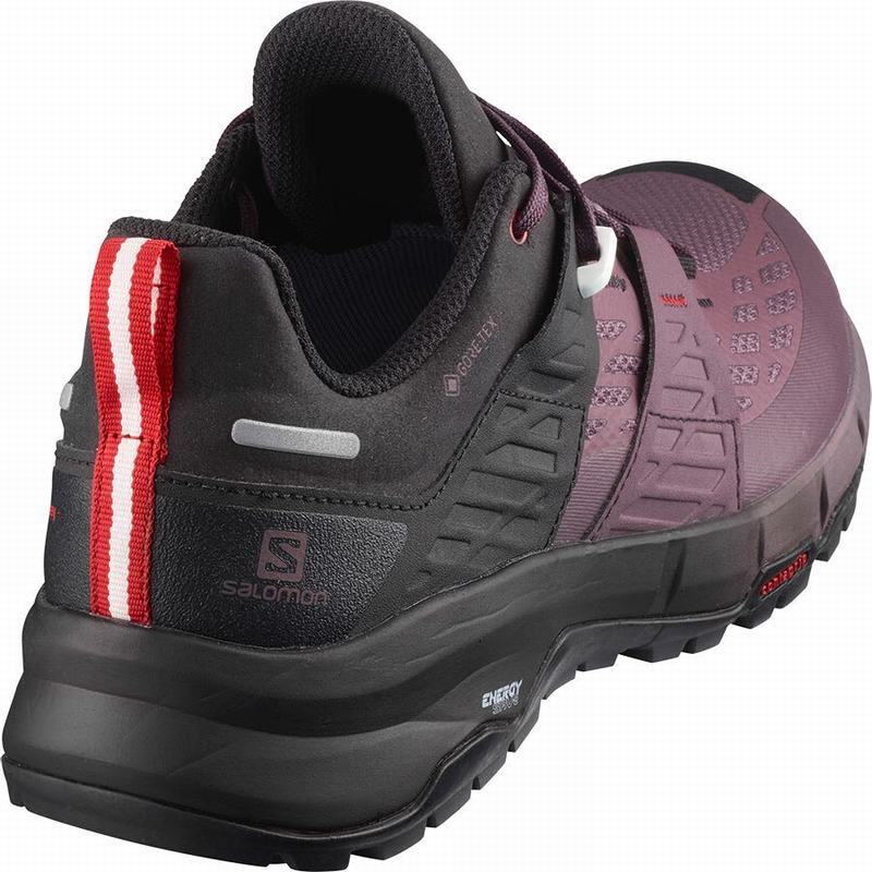 Women's Salomon ODYSSEY GTX W Hiking Shoes Black / Red | JAKTFB-190