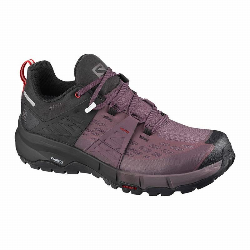 Women\'s Salomon ODYSSEY GTX W Hiking Shoes Black / Red | JAKTFB-190