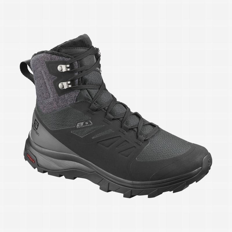 Women\'s Salomon OUTBLAST TS CSWP W Winter Boots Black | 7483BGUFM