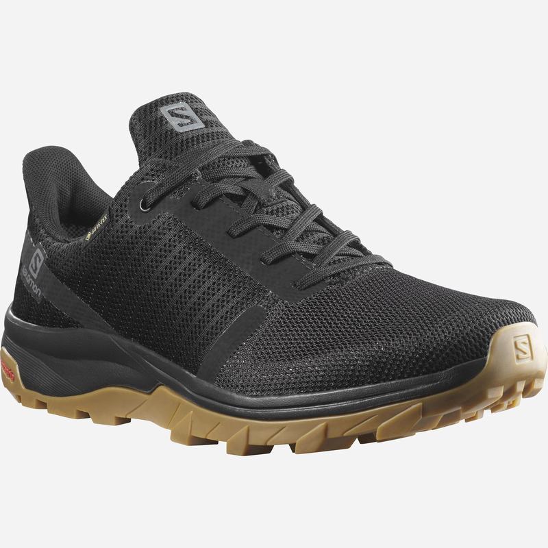 Women's Salomon OUTBOUND PRISM GORE-TEX Hiking Shoes Black | VZXYJR-824